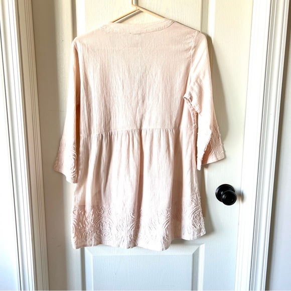 Sundance Embroidered 3/4 Sleeve Cotton High Low Boho Tunic Blouse—SZ. Small - Picture 14 of 14